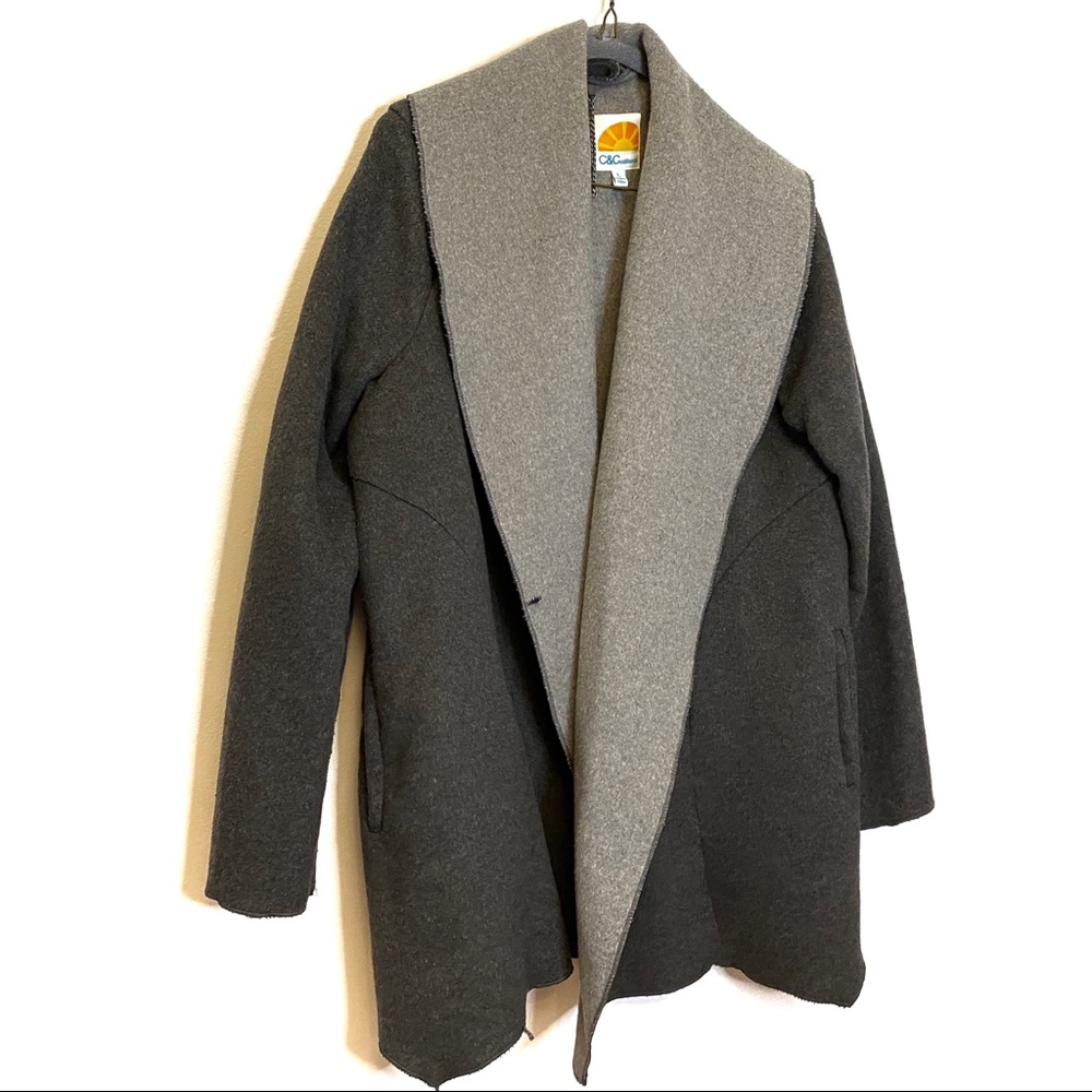 C & C California Soft Grey Open Front Coat - image 2